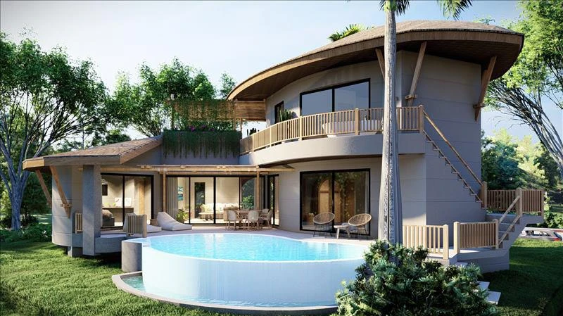 Комплекс вилл с бассейнами и садами рядом с пляжем, Самуи, Таиланд