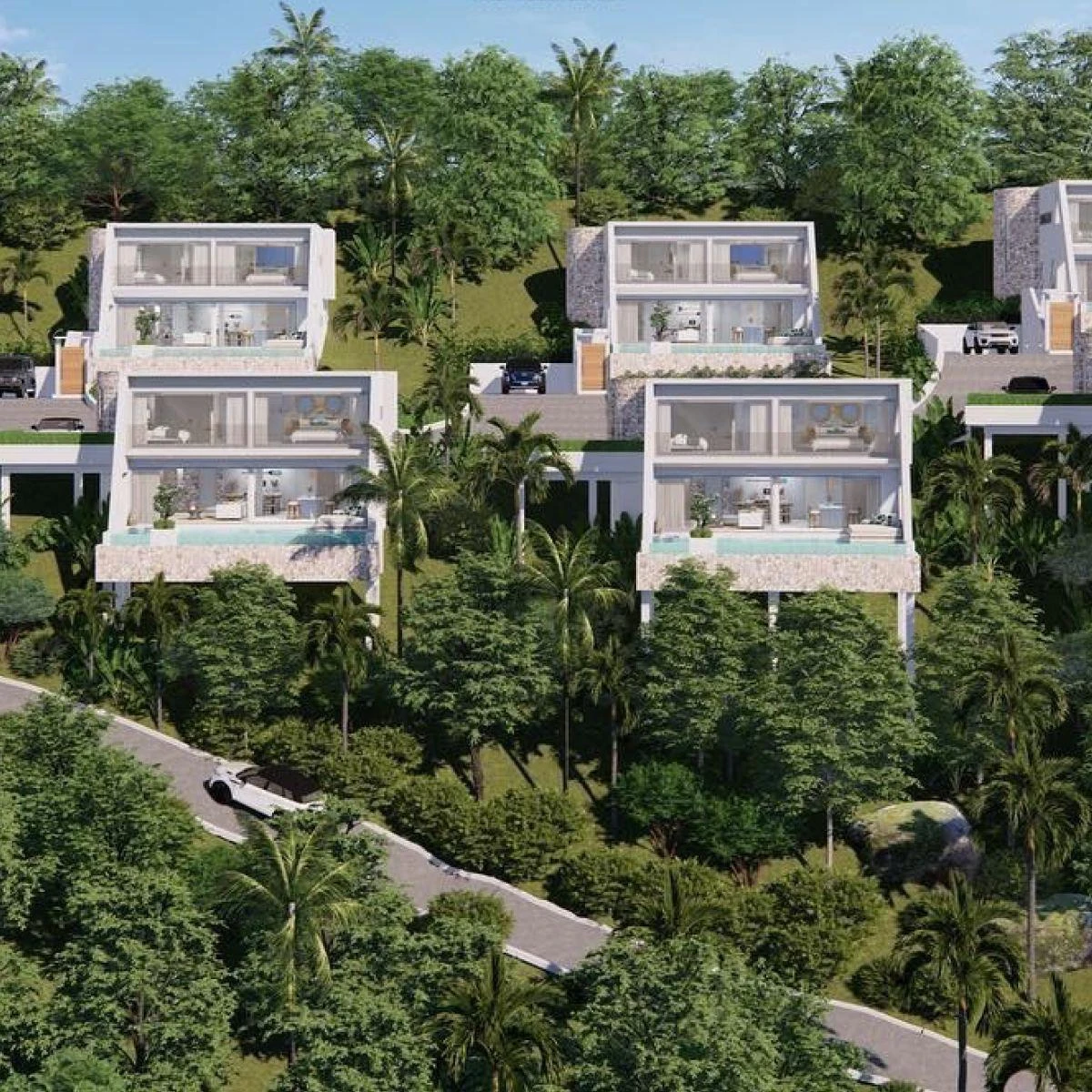 Комплекс вилл с бассейнами рядом с центром Чавенга, Самуи, Таиланд