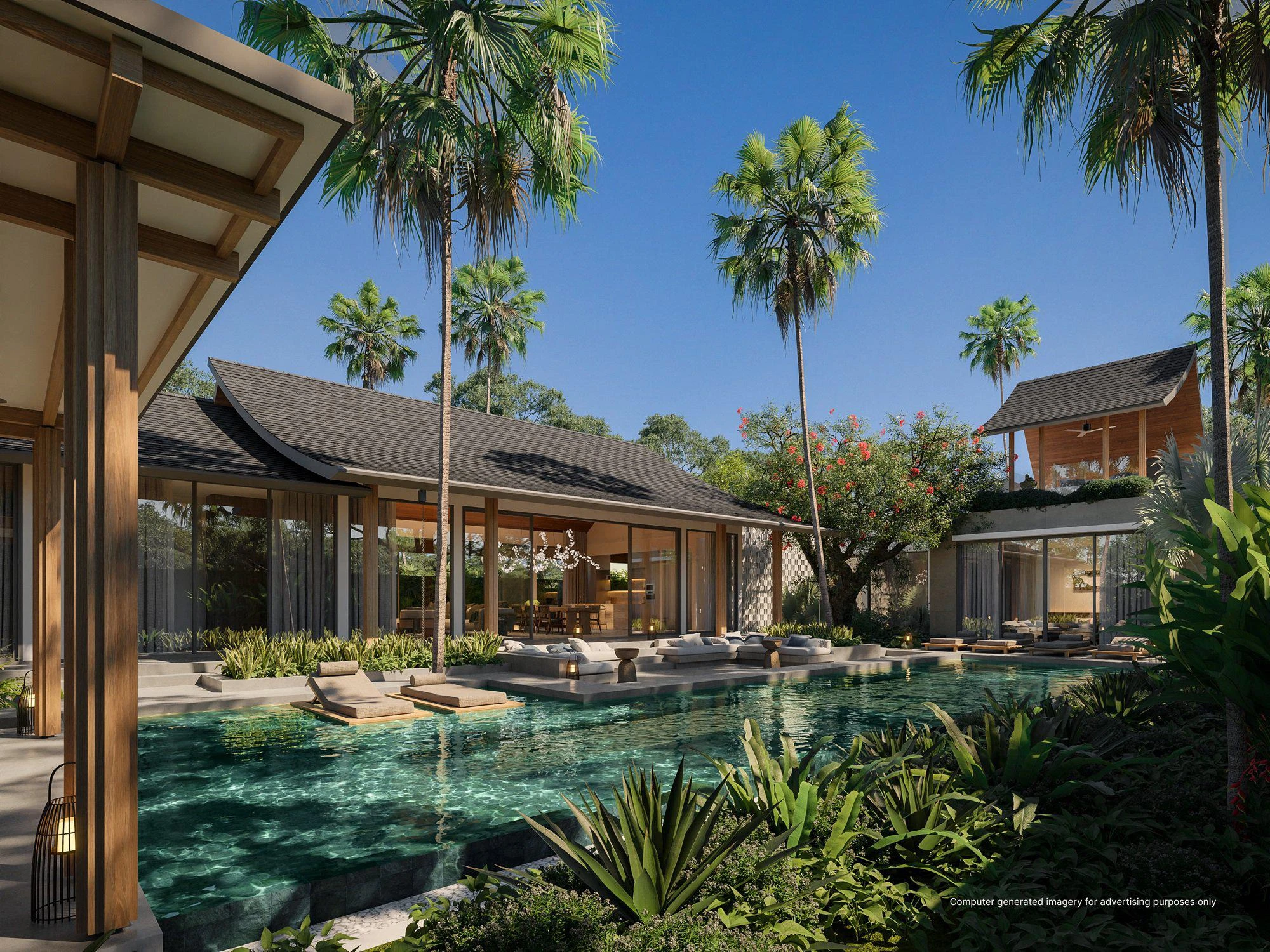 Новый комплекс премиум вилл в традиционном стиле с бассейнами в окружении леса, Банг Тао, Пхукет, Таиланд Новый комплекс премиум вилл в традиционном стиле с бассейнами в окружении леса, Банг Тао, Пхукет, Таиланд