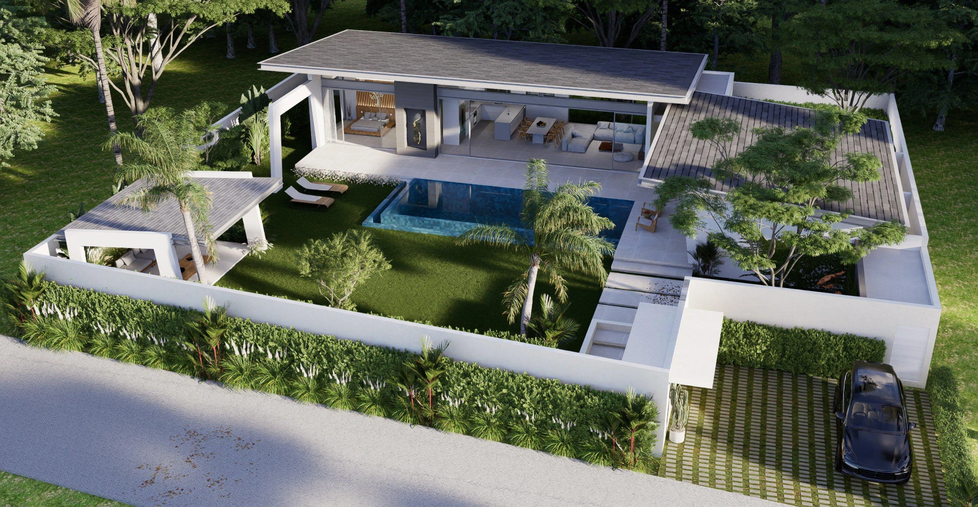 Виллы в балийском стиле, с бассейнами и зонами отдыха, Маенан, Самуи, Таиланд