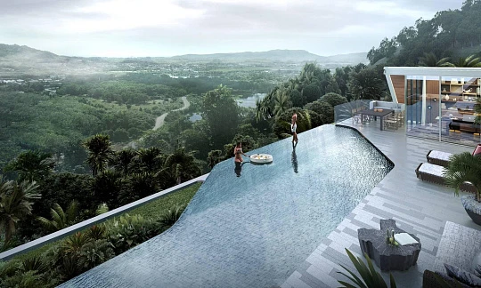 Виллы с частными бассейнами, с видом на горы, море, озеро и сад, в центре Пхукета, Таиланд