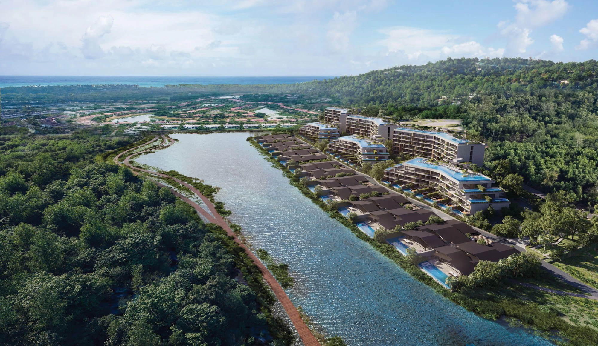 Новый жилой комплекс вилл с бассейнами прямо у воды в Лагуне Пхукет, Таиланд Новый жилой комплекс вилл с бассейнами прямо у воды в Лагуне Пхукет, Таиланд